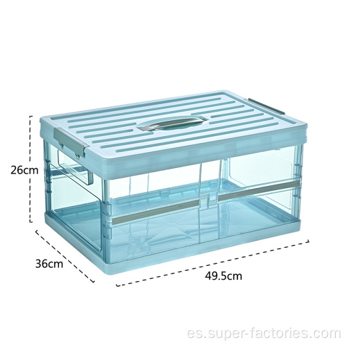 Caja de almacenamiento plegable apilable de plástico